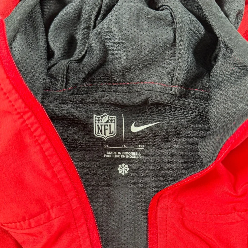 Nike San Francisco 49ers Jacket Mens XL Red Black NFL On-Field Quarter Zip Hood